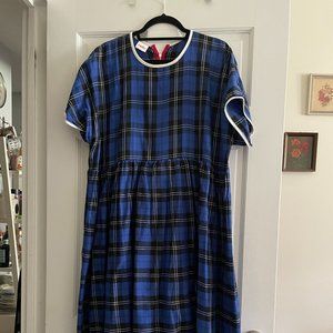 Rudie Ringer Tea Dress Blue Plaid XL